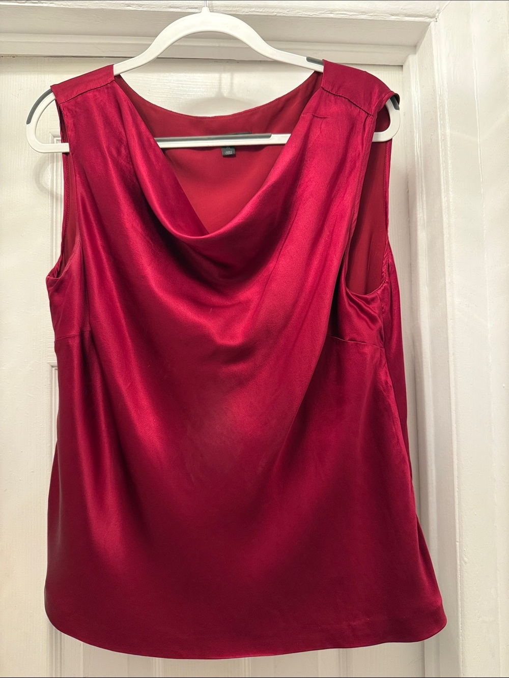 Classiques Entier maroon/cranberry Satin Cowl Neck popular color top for fall